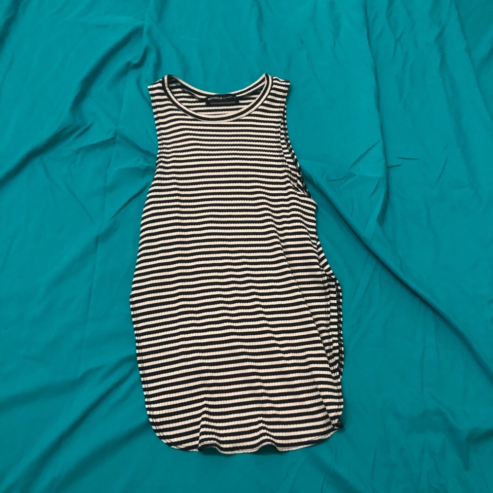 Blank and white tank top